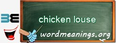 WordMeaning blackboard for chicken louse